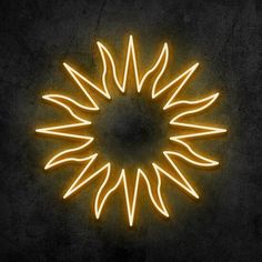 a glowing sunflower on a black background