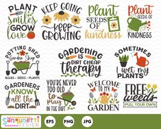 gardening svt files with the words, plants and flowers in different languages on them