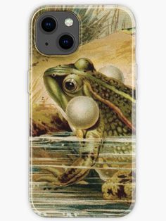 Cottagecore Aesthetic Green Frog Witchy Vintage - Fairycore Toad Next to Pond iPhone Case Green Frog, Cottagecore Aesthetic, Toad, Green Aesthetic