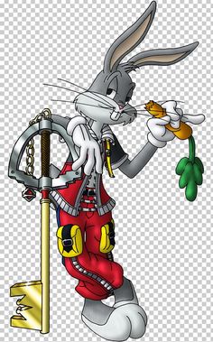 an image of a cartoon rabbit holding a key