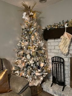 a decorated christmas tree in a living room