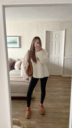 Comfy Fall College Outfits, Skirt And Uggs Outfits Winter, Brown Dress White Boots, Shein Outfits Fall 2024, Outfit Ideas With Uggs Tasman, Thanksgiving Outfits Women Cold Weather, Cute Casual Fall Outfits 2024, Cute Basic Fall Outfits, Ugg Inspo Outfit