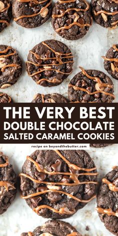 the very best double chocolate salted caramel cookies are made with only 3 ingredients