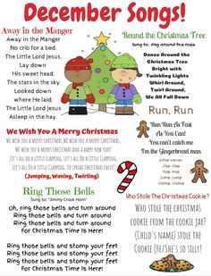 a christmas song poster for children to play with