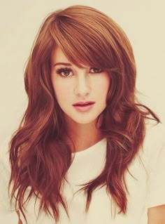 Long Side Bangs, Shailene Woodley, Auburn Hair, Curtain Bangs, 50 Shades