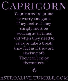 the caption for capricorn's poem is shown in purple and black