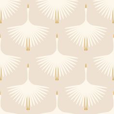 a beige and white wallpaper with palm leaves on the back ground, in an art deco style