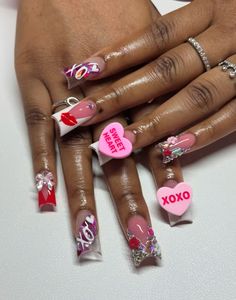 acrylics | nail art | valentines nails | french tip nails | pink nails | crystal nails | sanrio nails | duck nails | short nails | summer nails | freestyle nails  | Y2K nails | flower nails | 3D NAILS | nail designs | GIRLY NAILS | short acrylics | BUTTERFLY NAILS | long acrylics |bHOLIDAY NAILS | VACAY NAILS | ALMOND NAILS | nail inspo | christmas nails | HELLO KITTY NAILS | anime nails | cartoon nails | punk nails | Y2K | clase AZUL NAILS | Chrome nails | Airbrush nails | gradient nails | charm nails | black nails | Spring nails | Easter nails | Charm Nails Black, Girly Nails Short, Vacay Nails Almond, Nail Designs Girly, Butterfly Nails Long, Nail Inspo Christmas, Valentines Nails French, Valentines Nails French Tip, Nails Vacay