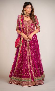 MINA HASAN - Pakistani Designer Mehndi Guest Outfit, Mayoun Dresses, Mehndi Suit, Wedding Mood Board Ideas, Pink Gharara, Mina Hasan, Formals Dresses, Bridal Clothes, Mehndi Bride