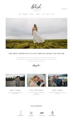 an image of a website page for a wedding photographer