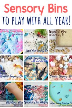 a collage of different activities to play with all year