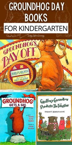 the groundhog day books for children with text overlay that reads groundhog's day