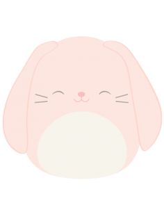 a pink bunny with its eyes closed