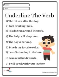 an english worksheet with the words underline the verbb in front of it