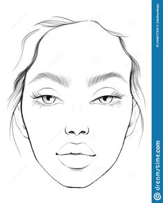 Illustration about Face chart for makeup artist. Face chart Makeup Artist Blank. Template. beauty and cosmetics lessons training. Illustration of base, beautiful, fashion - 244677334 Mac Face Charts Templates, Blank Face Template Makeup, Croqui Face, Model Face Drawing, Face Illustration Sketch, Face Drawing Template, Face Template Makeup, Training Illustration, Makeup 80s