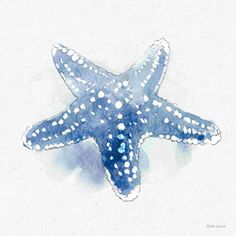 a watercolor painting of a starfish with white dots on it's body