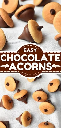 Chocolate Acorns, thanksgiving desserts, fall recipes Nilla Wafer Acorns, Chocolate Acorns Hershey's Kisses, No Bake Finger Desserts, Fall Treats No Bake, Thanksgiving Kid Desserts Easy, Thanksgiving Chocolate Dessert Ideas, Mini Desserts Thanksgiving, Preschool Thanksgiving Treats, Easy Holiday Treats Thanksgiving