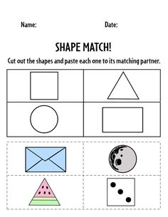 the shape match worksheet for children to practice shapes and numbers in order to make them