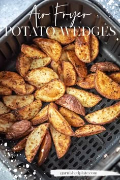 some fried potatoes are sitting in a grill pan on the stove top, ready to be cooked