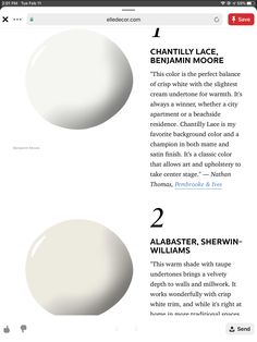 the different shades of white paint are shown in this page, which shows how to use them