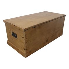 a large wooden box sitting on top of a white background