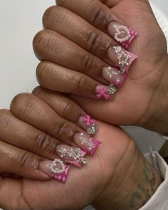 Short Pink Nails, Pink Duck, Long Acrylic Nail Designs