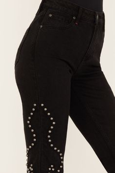 Alameda High Risin Studded Stretch Flare Jeans – Idyllwind Fueled by Miranda Lambert Flare Jeans Black, Stage Ideas, Studded Jeans, Flare Pant, Miranda Lambert, Dress Hats, Black Design, Flare Pants, Belts For Women