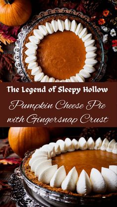 the legend of sleepy hollow pumpkin cheese pie with ginger syrup crust is an easy and delicious dessert