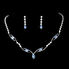 Light Blue Jewelry Set, Light Blue Jewelry, Prom Jewellery, Blue Jewelry Set, Bridesmaid Accessories, Fancy Jewelry, Blue Jewelry