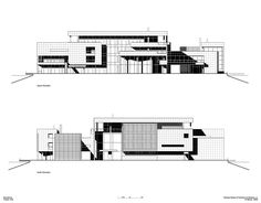 two drawings of different types of houses