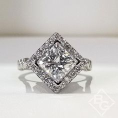 Barkev's Halo Prong Set Princess Cut Diamond Engagement Ring Marquee Diamond Rings, Princess Cut Halo Ring, Princess Cut Halo, Classic Diamond Ring, Princess Diamond Ring, Princess Cut Diamond Engagement Ring, Engagement Rings Princess, Cute Engagement Rings, Princess Cut Rings