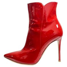 Gianvito Rossi Patent Leather Ankle Boots Glossy red boots designed with pointed toe and stiletto heel. Featuring zip fastening to the side, leather lining and soles. Size – 40.5 Condition – Very Good Composition – Patent Leather Comes with – Box Patent Leather Boots, Azalea Wang, Red High Heels, Perfect Smile, Classic Heels, Red Boots, Red High, Shoe Art, Designer Boots