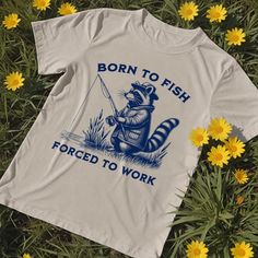 Celebrate your love for fishing with our Vintage 90s Graphic Fishing "Born to Fish, Forced to Work"  T-Shirt! 🌟Unisex Comfort Colors T-Shirt *Made with 100% with ring-spun cotton *Relaxed fit for casual or semi-formal wear; classic crew neckline. *Pre-shrunk fabric ensures consistent fit *Made from Ethically sourced US cotton 🌟Care Instruction *Use cold water for washing. *Choose between hanging dry or using low heat in the tumble dryer. *Use non-chlorine bleach only. *Avoid ironing directly o Fisherman Birthday, Fish Shirt, Semi Formal Wear, Work Tshirt, Retro Tee, Fishing Shirts, Tshirt Colors, Formal Wear, Semi Formal