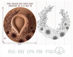 this design fits hats that measure 15 h, and is also available for purchase at svg - dxf - epsp - png com