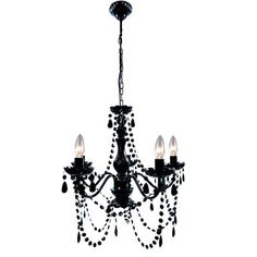 a black chandelier hanging from the ceiling