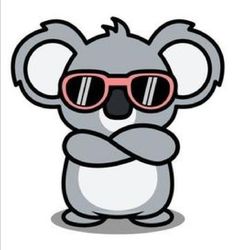 a koala wearing sunglasses and holding his arms crossed