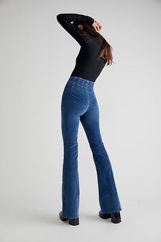 The perfect corduroy version of our top-rated style from our We The Free collection.**Fit:** Super high-rise, flared silhouette **Features:** Exaggerated yoking throughout, soft corduroy fabrication, exposed button fly, flattering flat front and back **Why We <3 It:** Retro-inspired with contemporary edge, these jeans are sure to stun with every wear. 60s Jeans, Cool Jeans, Fran Fine, Jeans Free People, Everyday Clothing, Jeans With Heels, All Jeans, Weekly Outfits, Blue Fits