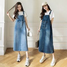 Great Shopping Fashion Women Denim Jumpsuit Loose Overalls Dress Long Suspender Skirts Casual-, women clothing Jumpsuits For Women Denim, Jumpsuit Skirt Outfit, Long Jumper Dress Outfit, Denim Jumper Dress Outfit, Skirt Overalls Outfit, Denim Overall Dress Outfit, Denim Jumper Outfit, Dungaree Dresses, Overall Skirt Outfit