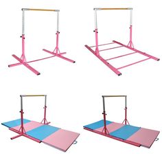 blue and pink gymnastics bar and mat Light Pink