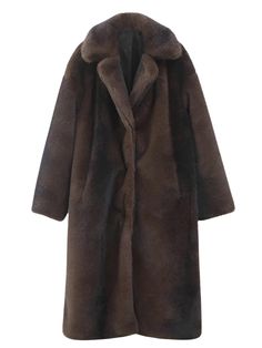 Embrace the Cozy Chic with this luxurious Faux Fur Long Coat. Indulge in the epitome of winter elegance with this stunning faux fur long coat. Crafted from the finest man-made fibers, this coat offers unparalleled warmth and comfort without compromising on style. The rich brown color, with its subtle variations, adds a touch of sophistication and timeless appeal. Designed with a vintage flair, the women's fur coat exudes a sense of classic charm. The open stitch closure and turn-down collar add