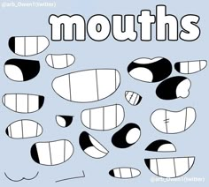 Mouth Shapes, رسم كاريكاتير, Drawing Face Expressions, Cartoon Style Drawing, Mouth Drawing, Drawing Expressions, 캐릭터 드로잉, Tutorials Drawing, Face Expressions