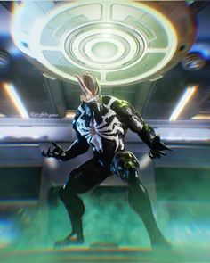 an animated image of a man in a futuristic suit