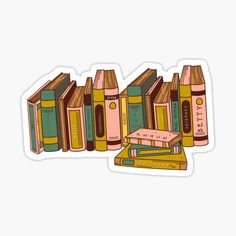 a row of books sticker