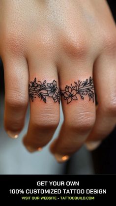 a woman's hand with tattoos on it and the words get your own 100 % customized