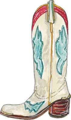 a drawing of a pair of cowboy boots