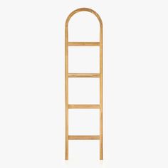 a wooden ladder against a white background