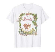 PRICES MAY VARY. Officially Licensed Disney Bambi Apparel 19DNBM00008A-001 Lightweight, Classic fit, Double-needle sleeve and bottom hem Bambi Shirt, Floral Portrait, Framed Portrait, Disney World Trip, Sleep Shirt, Branded T Shirts, Top Styles, Fashion Branding, T-shirt