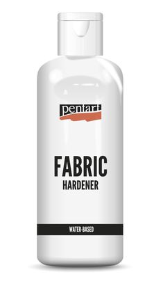 a bottle of fabric hardener on a white background