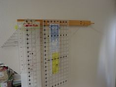 there is a ruler hanging on the wall