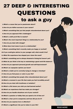 These 150 random questions to ask a guy will be a great conversation starter and good way to get to know him better. Whether you are looking for personal questions to ask a guy, flirty questions to ask a guy or talking stage questions to ask a guy you will find some inspiration! I hope you enjoy these interesting questions to ask a guy! Question To Ask Guy Friend, How To Know Someone Better, Flirting Questions To Ask A Guy, Questions For Talking Stage, How To Ask Questions, Questions To Ask Your Talking Stage, Can I Ask You A Question, How To Get To Know A Guy, Questions To Ask A Guy Friend